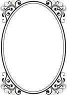 black oval vintage border