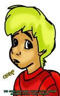 drawing portrait of a boy with yellow hair