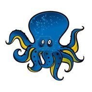 blue sea octopus drawing