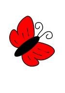 simple Red Cartoon Butterfly