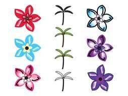 variety of flowers for palm trees as a picture for clipart