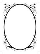 oval frame with floral pattern
