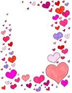 white sheet with colorful hearts