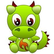 little green dragon as a picture for clipart