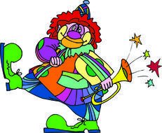 clipart of the colorful clown