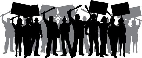 Political Protest, silhouette