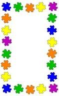 border with colorful puzzle pieces