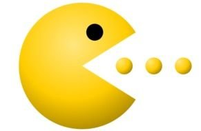 pacman pattern with yellow dots