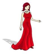 Woman in the red dress clipart