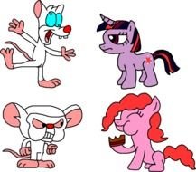drawn cartoon mice and unicorns