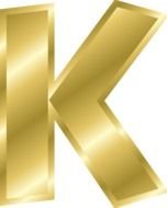 Letters Alphabet Gold k drawing