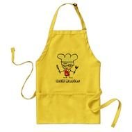 yellow apron with a pattern