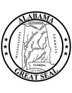 black and white clipart of state seal of alabama sign