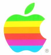 apple symbol with colored lines
