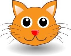 clipart of the cute orange cat in a dark