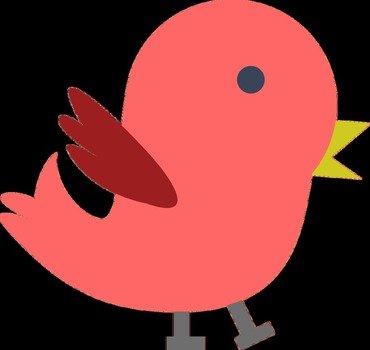 pink bird on a black background