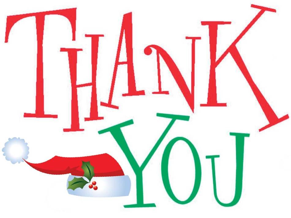 Thank You text and santa hat drawing