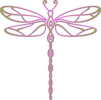 Pink And Green Dragonfly At Clkercom Vector