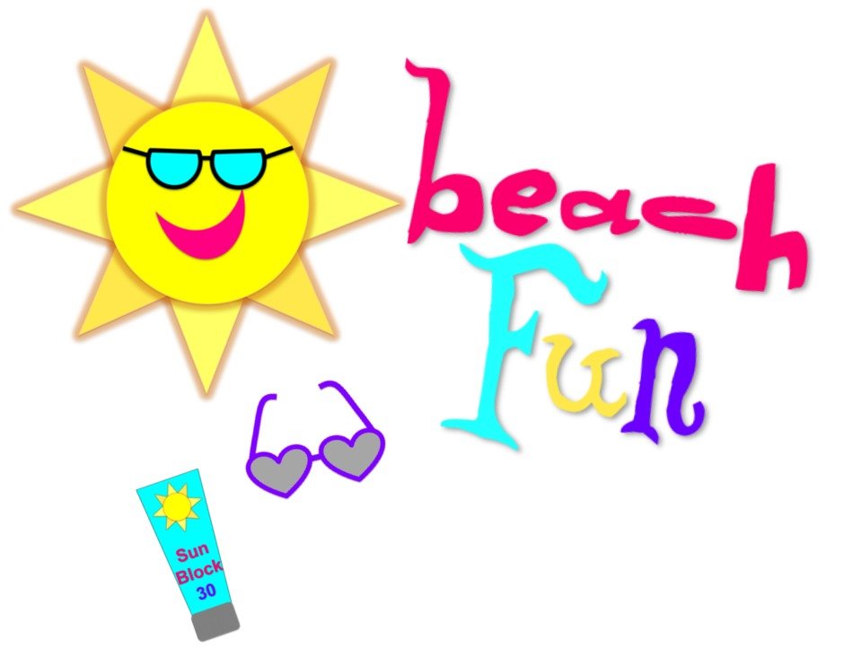 Sun beach fan drawing