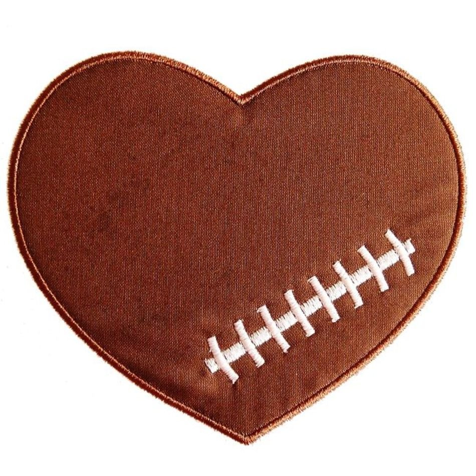 Football Heart Applique Baby Shirts