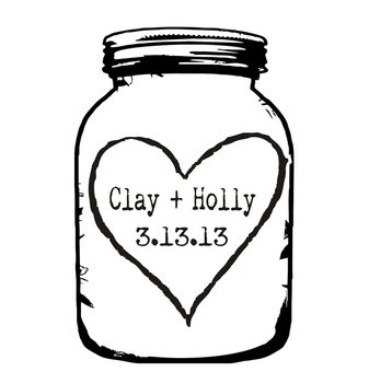 Mason Jar Rubber Stamp For Diy Personalized Wedding Favors And Tags 2