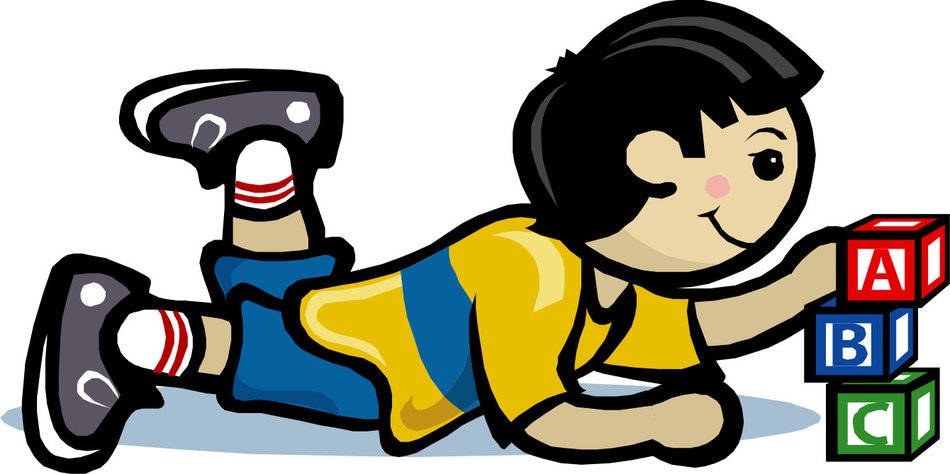 drawing of a boy with cubes