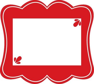 painted red frame with white background