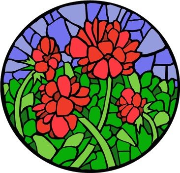 painted flower mosaic