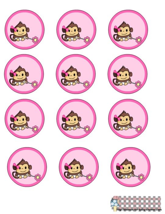 Free Printable Labels For Girl Monkey Themed Baby Shower