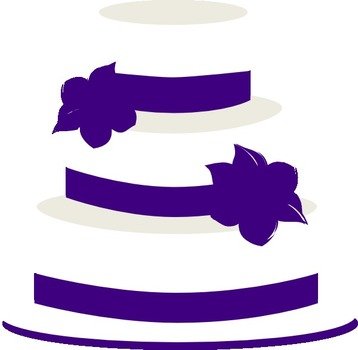 White And Purple Wedding Cake At Clkercom Vector