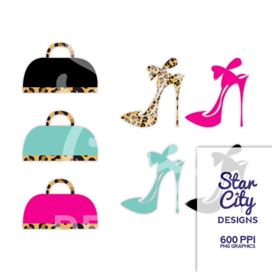 Heels Und Handtaschen Clipart Grafiken F&252r Scrapbooking