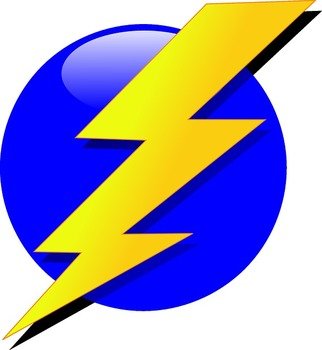 Bolt Lightning Electricity Flash Yellow Blue Ball