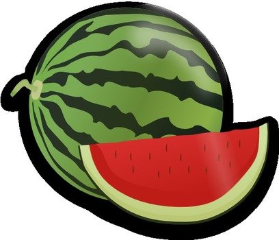 Two Watermelons One Whole The Other Cut Into A Slice Ready To Be