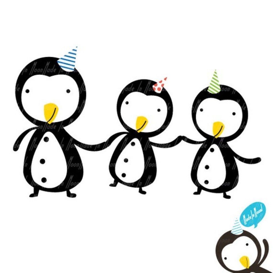 Penguin Friends 01 By Madeinmoon On Etsy