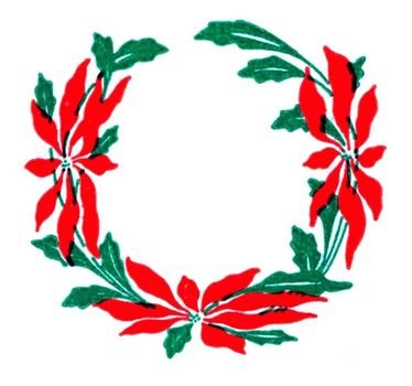 Vintage Christmas Poinsettia Wreaths The Graphics Fairy N2