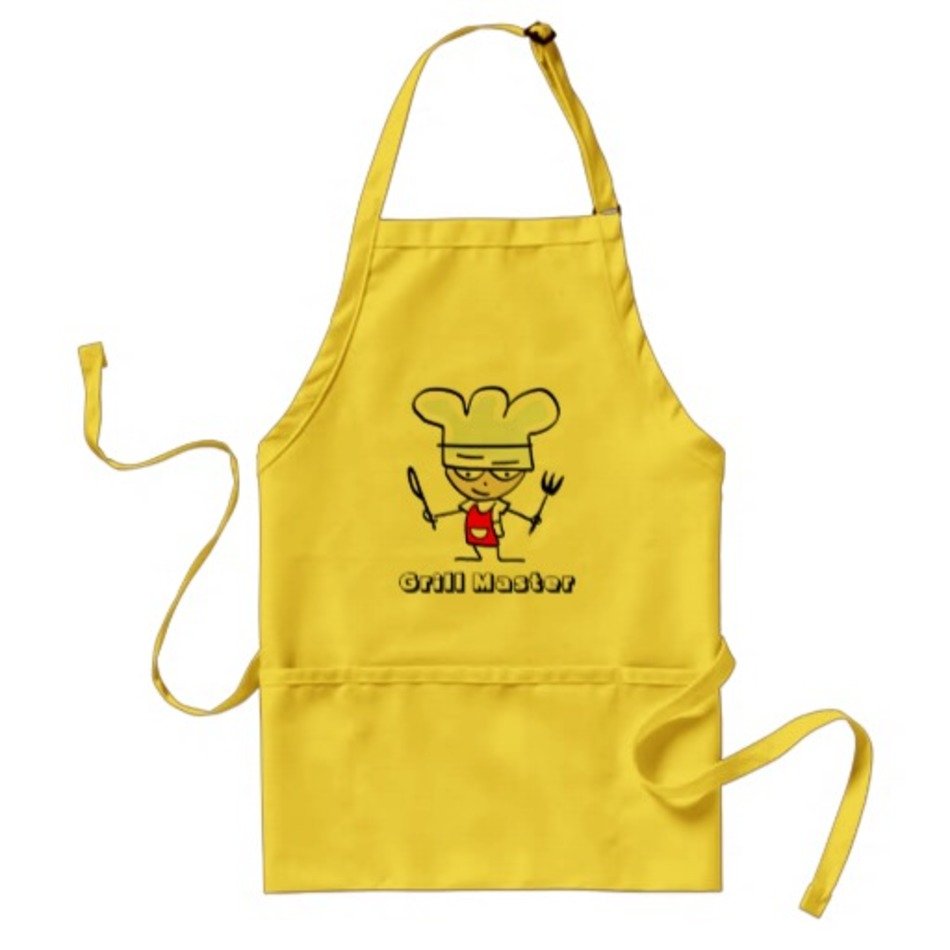 yellow apron with a pattern