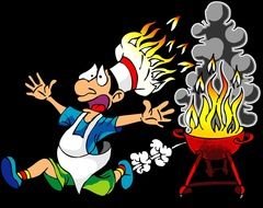 cartoon running burning cook