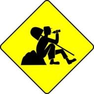 Man At Work yellow Sign drawing