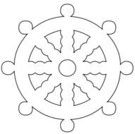painted white ship steering wheel