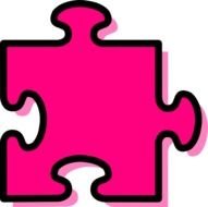 Pink Jigsaw Piece At Clkercom Vector Online clipart