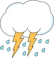 Lightning And Rain Cloud Image Fluffy White With