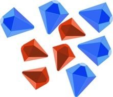 painted multi-colored gems