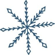 snowflake drawn in blue felt-tip pen