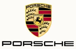 Porsche logo on a white background