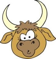 La Cabeza Dibujos Animados Toro Cuernos Animales