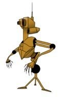 drawn brown robot on a white background
