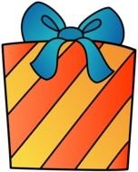 Clipart of the orange and blue gift