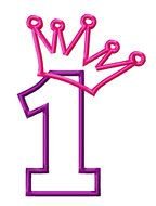 Princess Crown Birthday Numbers Applique Machine By Lillipadgifts N2