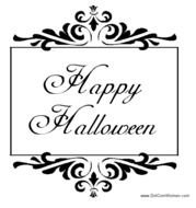 Happy Halloween In Words With An Elegant Victorian Scroll Border