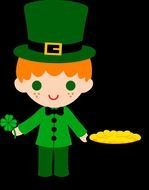 cartoon character in a green hat for clipart